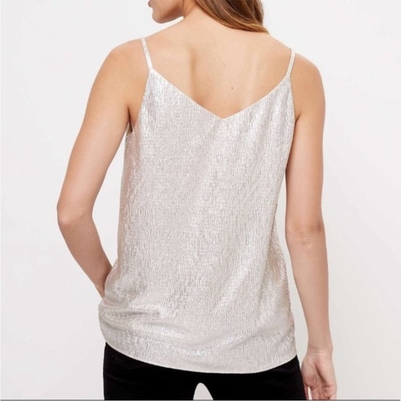 ANN TAYLOR LOFT Metallic Shine Womens tank top SIZE XS - NWT Pink Buff Color - Picture 3 of 14